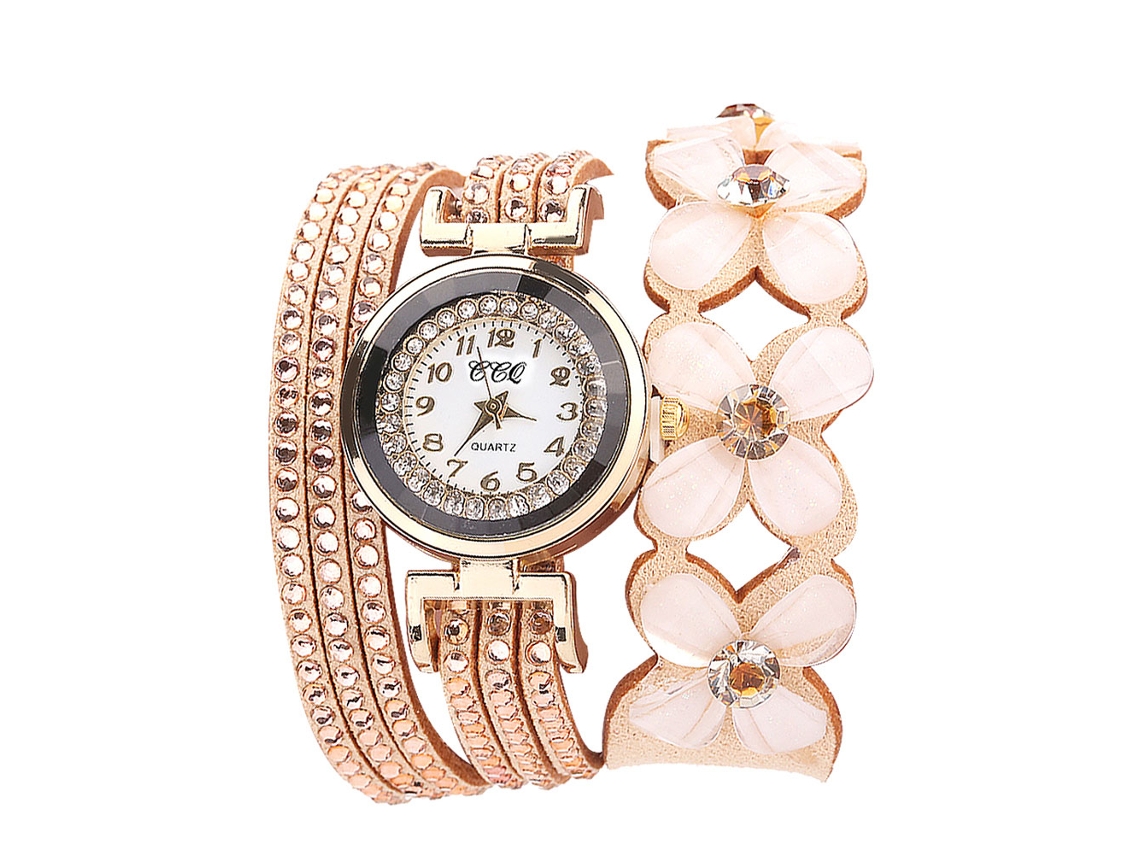 Reloj De Pulsera De Piel Sintética Para Mujer Con Cierre, Bonito, Informal, Elegante, Beige.