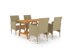 Juego de comedor de jardín beige de 2 piezas Dkd Home Decor