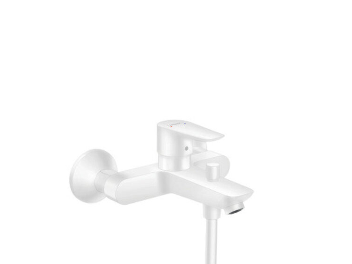 HANSGROHE Talis E mezclador monomando de superficie para baño, profundidad de garganta 194mm, Color: blanco mate