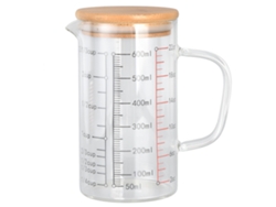 Vaso medidor de vidrio con pico en V, escala transparente, agarre cómodo, 600 ml