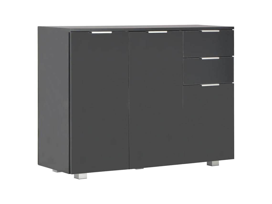 Maison Exclusive - Aparador Negro Brillante 107x35x80,5 Cm