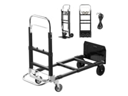 Carretilla de mano 2 en 1 Succebuy, capacidad de carga de 227 kg, plegable, para transporte, negra
