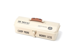 Caja De Almacenamiento Portátil Para Herramientas De Camping Y Picnic Con Asa Y Doble Cierre Metálico.