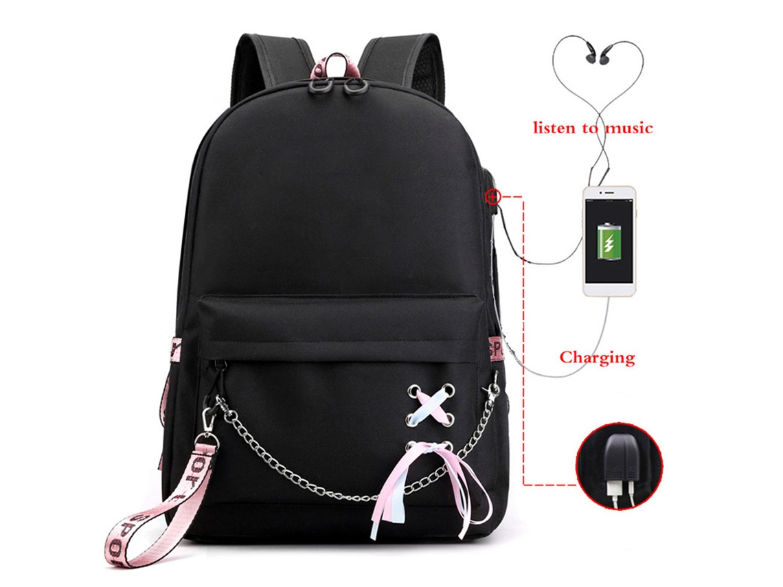 Mochila Con Diseño De Dibujos Animados Y Puerto Usb Para Portátil, Escuela, Viajes Y Acampada.