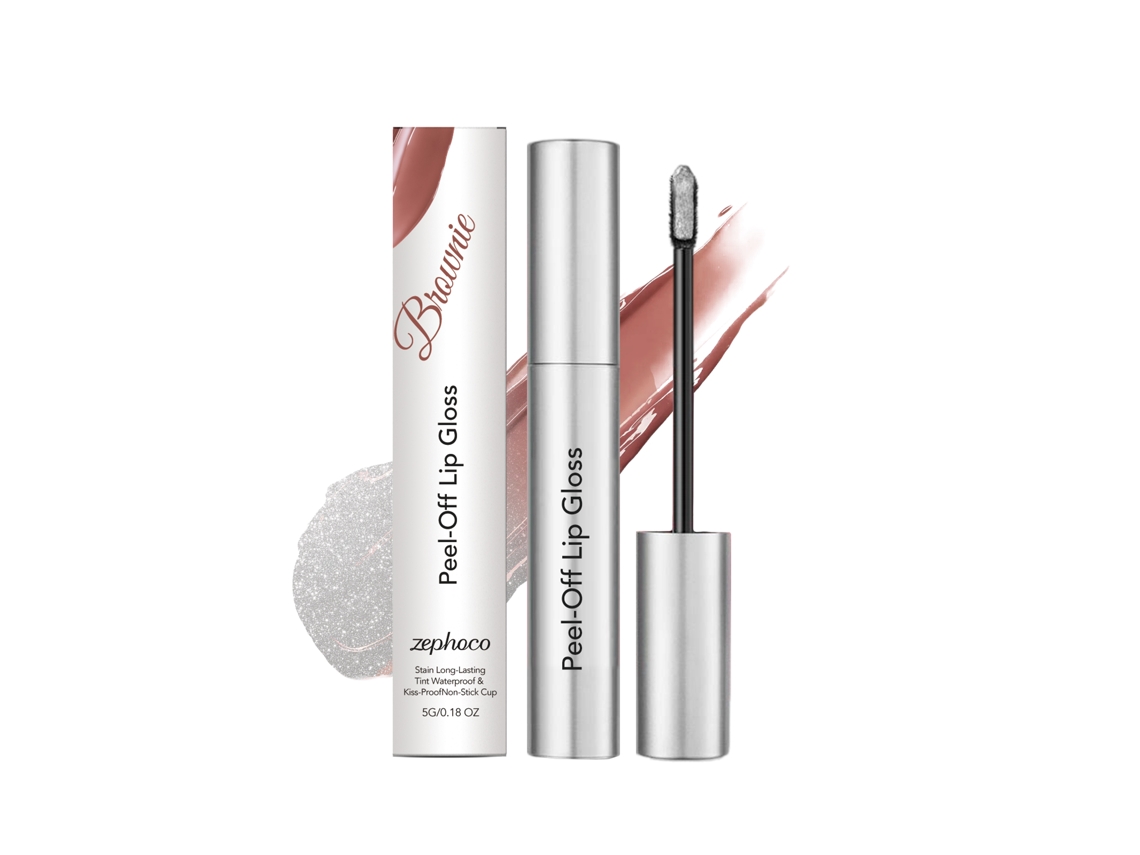 Tinte labial despegable Zephoco, tono marrón suave.