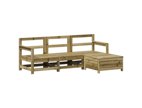 Conjunto 4 de sofás de jardín VIDAXL madera de pino impregnada