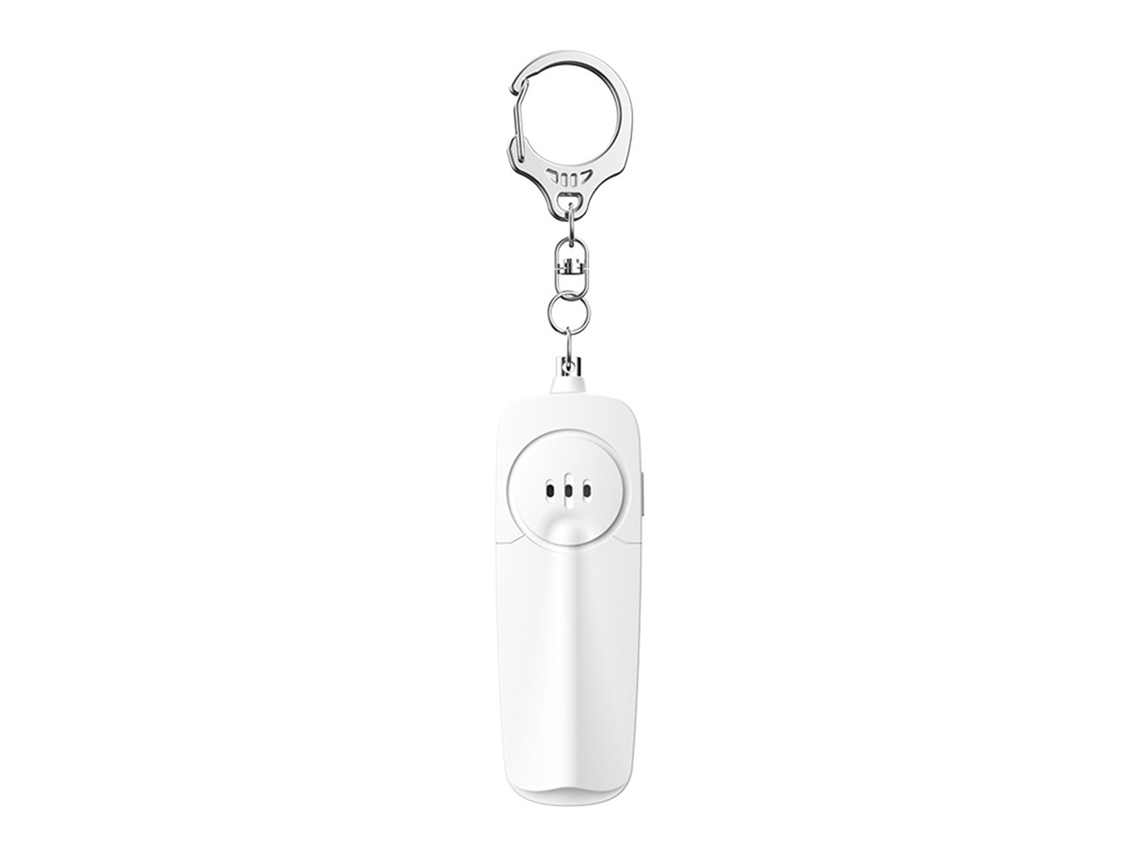 Alarma Personal Llavero 130db Con Luz Led Para Mujeres Niños Ancianos Seguridad Outdoor Blanco