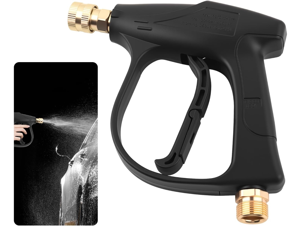 Pistola Lavado Presión Corta Giratoria Autos 4350 Psi Rosca M22 14 Conexión Rápida 1 4 Mango Profesional Máx