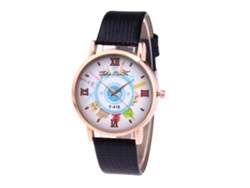 Reloj De Pulsera De Cuarzo Para Hombre, Estilo Estudiante, De Cuero, Moderno, Informal, Negro.