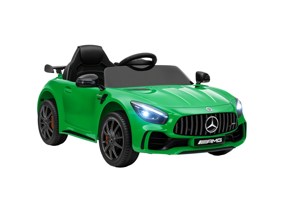 Coche Eléctrico Infantil Mercedes Amg Gtr De 12 V Con Mando A Distancia, Faros Y Música, En Color Verde.