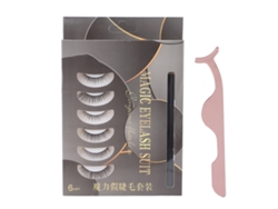 Kit De Cílios Magnéticos Com Eyeliner E Pinça - 6 Pares, Prova De Vento E Água, Reutilizável