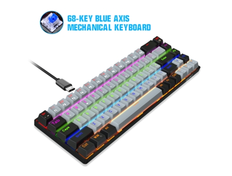 Teclado Gaming JL-EIGHT V800 Rgb Mecánico Portugués Blanco