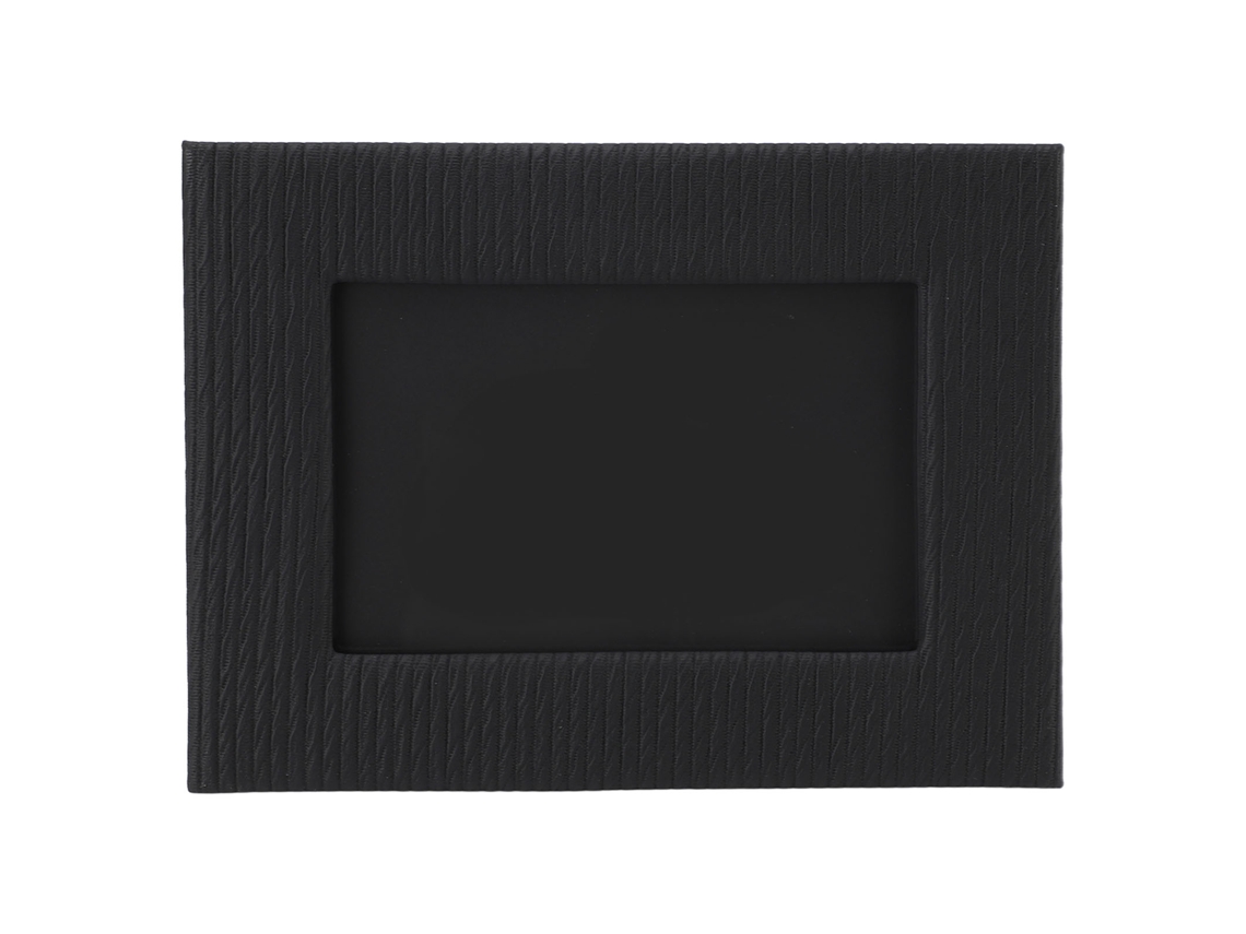Marco De Foto De Cuero Para Mesa, 6 Pulgadas, Decoración Hogar, Textura Única, 8.5x4.7x6.5in, Negro