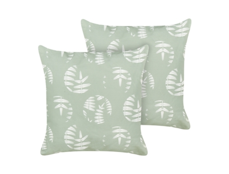 Conjunto de 2 cojines de jardín motivo hojas 45 x 45 cm verdeBELIANI alassio