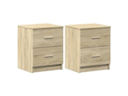 Maison Exclusive - Mesitas De Noche 2 Uds Con 2 Cajones Roble Sonoma 40x36x50 Cm
