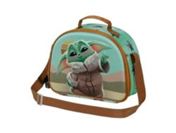 Bolsa de almuerzo infantil verde con correa sintética para el hombro de Star Wars The Mandalorian Charactermania 3D - Chaberlu