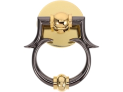 Tope de puerta decorativo de aleación de zinc con acabado en negro antiguo y dorado, anillo para puerta de entrada