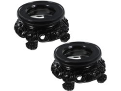 Soporte Resina Negra Piedras Estable Elegante Esferas Cristal Decoración Oficina Hogar Juego 2 Base