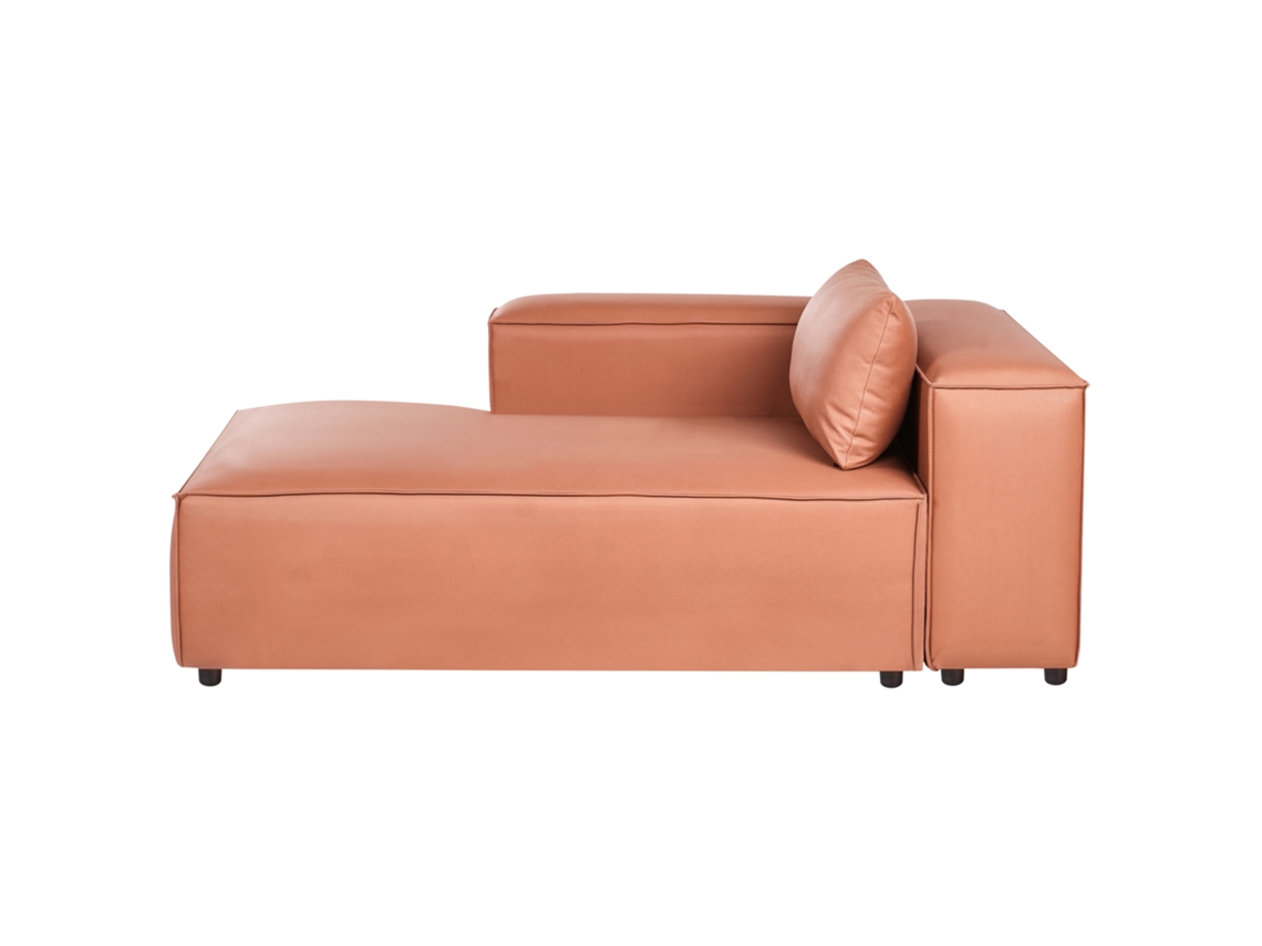 Chaise Longue Beliani Brande Derecha en Ecopiel Vegana Marrón 121x184x70