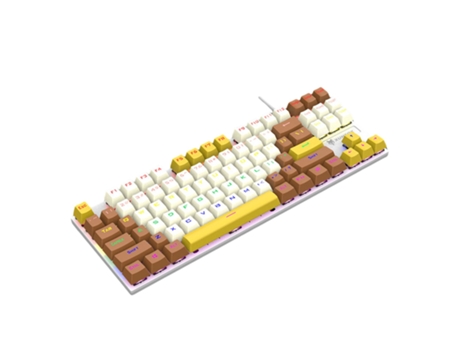K80 Teclado mecánico de 87 teclas Interruptor azul Ergonómico Antideslizante Mezcla sensible Retroiluminación Color a juego Teclado USB para juegos...
