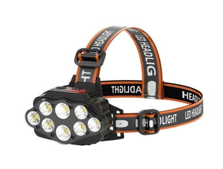 Chronus Linterna frontal LED recargable montada en la cabeza Linterna para acampar al aire libre Senderismo Correr Pesca Faros delanteros Negro Bis...