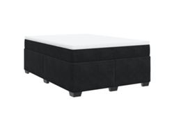 Maison Exclusive - Cama Box Spring Con Colchón Terciopelo Negro 140x200 Cm