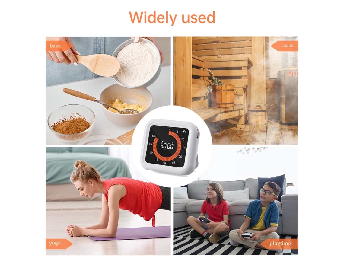 Temporizador Digital Magnético Recargable Para La Gestión Del Tiempo Y La Cocina Infantil.
