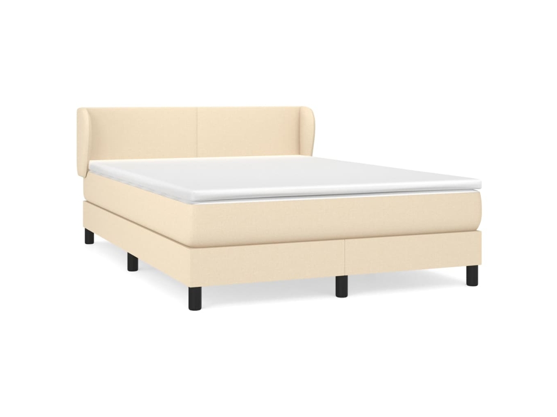 Maison Exclusive - Cama Box Spring Con Colchón Tela Color Crema 140x200 Cm