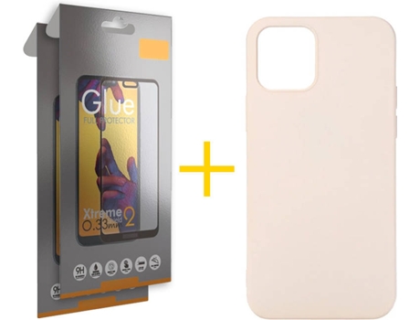 Kit Funda + 2 Protectores de Pantalla Apple iPhone 11 Pro SKYHE Full Liso (Rosa Crema)