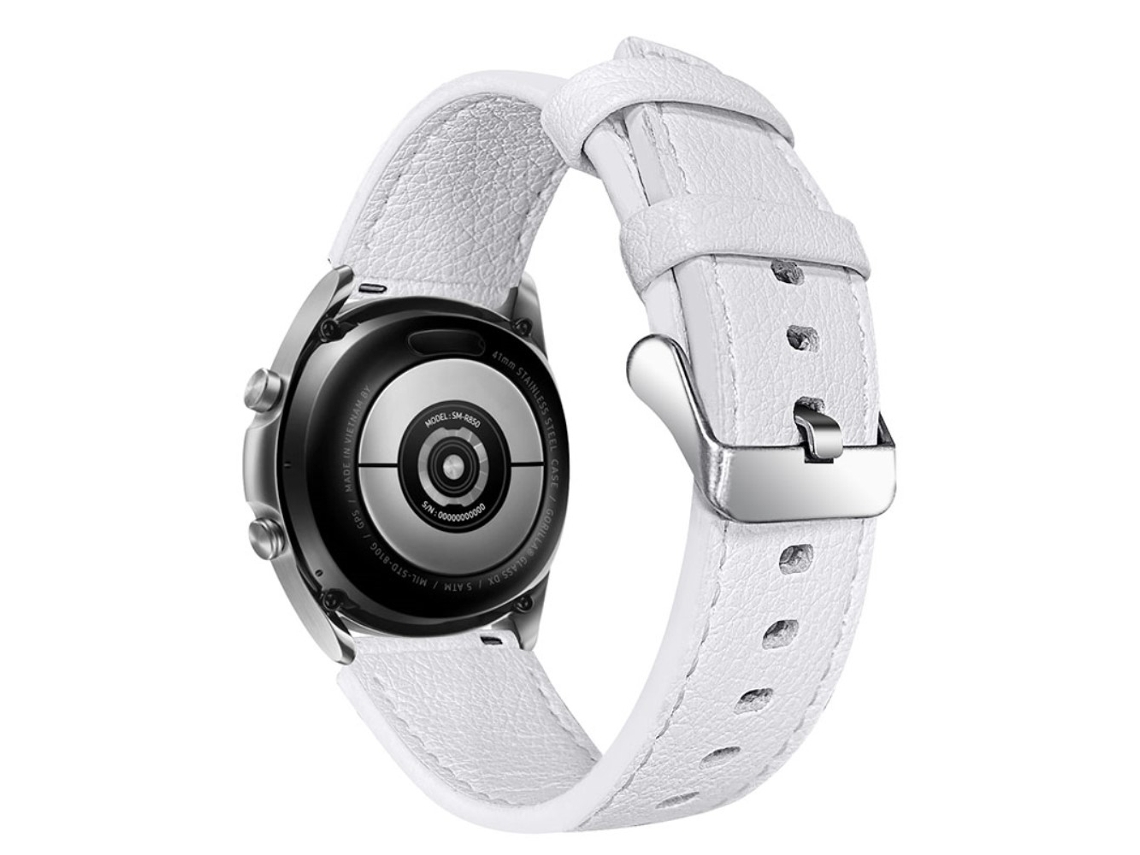 Correa de piel auténtica para Honor MagicWatch 2 46mm - blanco