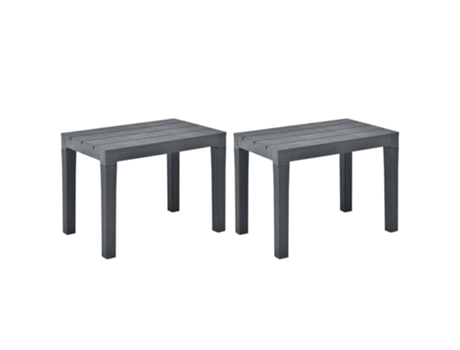 MAISON EXCLUSIVE Bancos de jardín 2 unidades plástico gris antracita