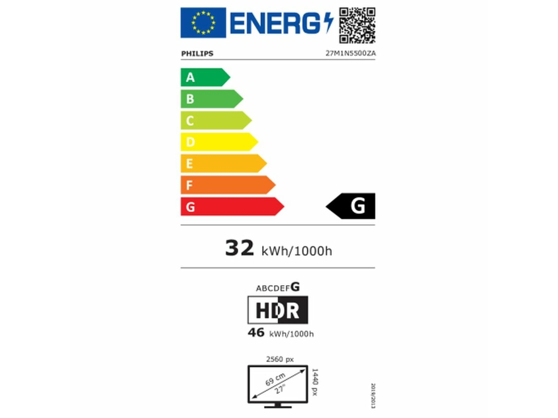 Monitor PHILIPS 27M1N5500ZA/00 (Negro - Flicker free - 27" - Quad HD - Enchufe EU - 1 ms)