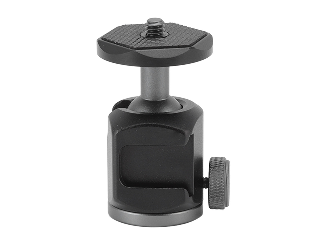 Mini Rótula Giratoria De 360 Grados En Aluminio Con Adaptador De Zapata Fría De 1/4" Para Cámaras Dslr.