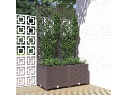 Jarrón/maceta de jardín con enrejado, 80 x 40 x 136 cm, PP, marrón, DKD, decoración del hogar