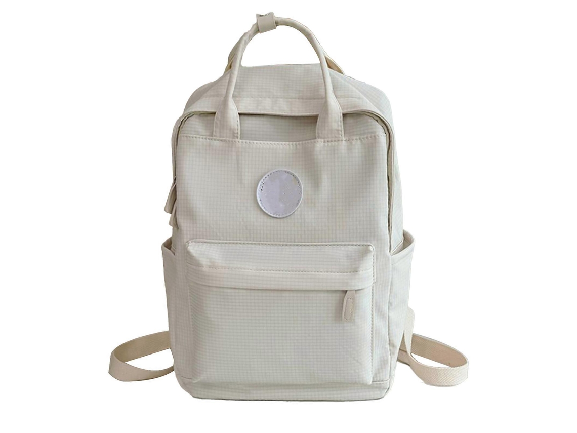 Mochila informal para uso diario con amplio espacio para estudiantes y para ir de compras. Práctica y moderna mochila escolar en color beige.