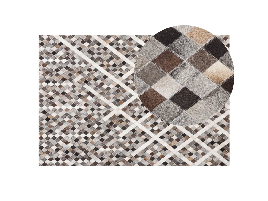 Alfombra BELIANI Akdere de Piel de vaca Marrón 140x200