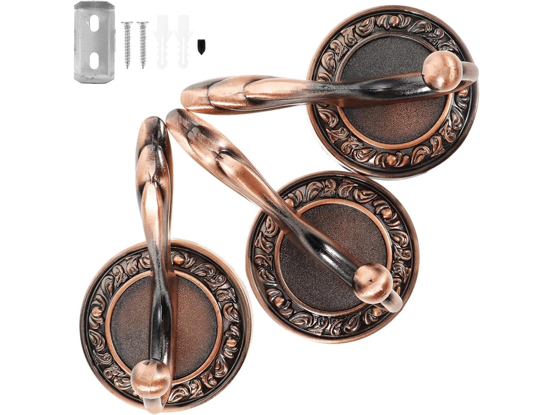 Juego 3 Ganchos Pared Retro Aluminio Oscuro Resistentes Sombreros Tamaño Grande Decorativos Adecuados Entrada