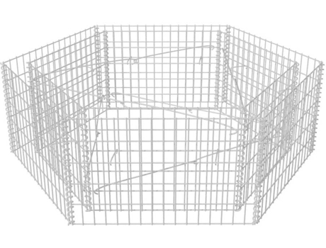 vidaXL Arriate hexagonal de gaviones 160x140x50 cm