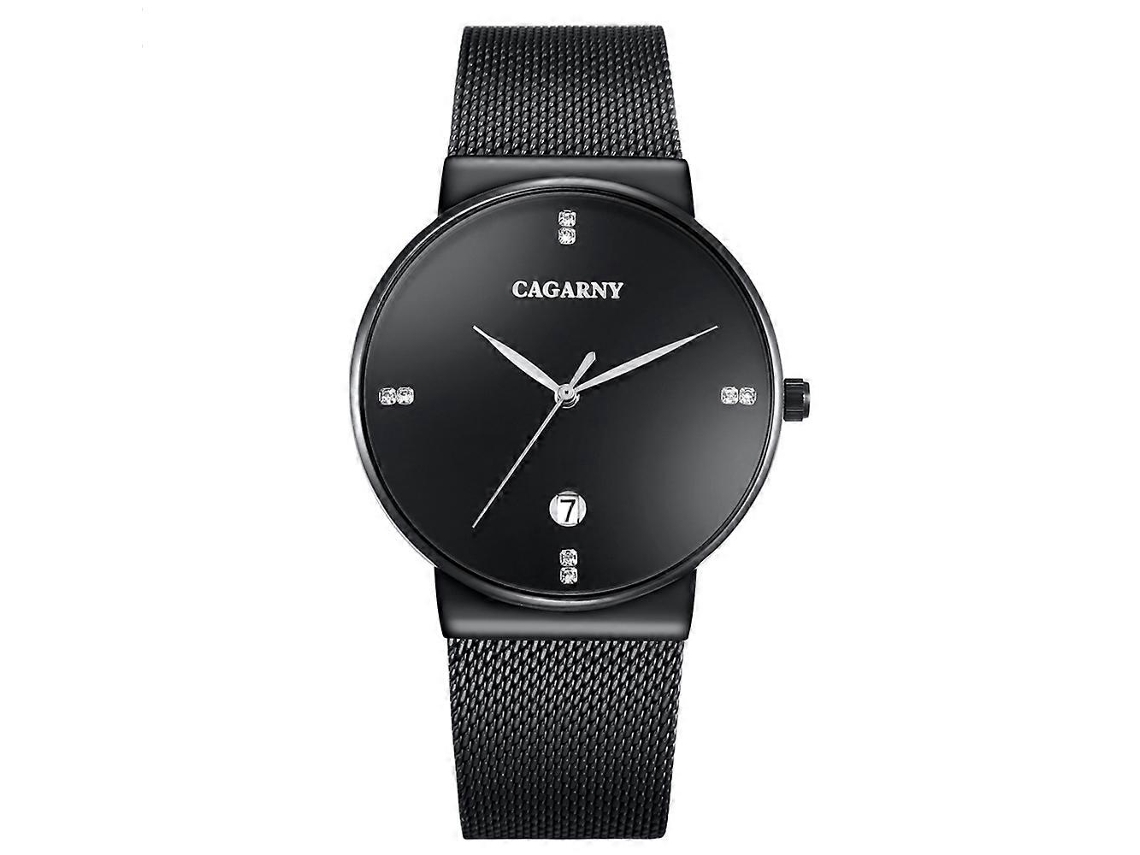 Reloj de cuarzo Cagarny 6817 resistente al agua con esfera redonda y caja de aleación, reloj de moda con correa de acero Hengrongshen