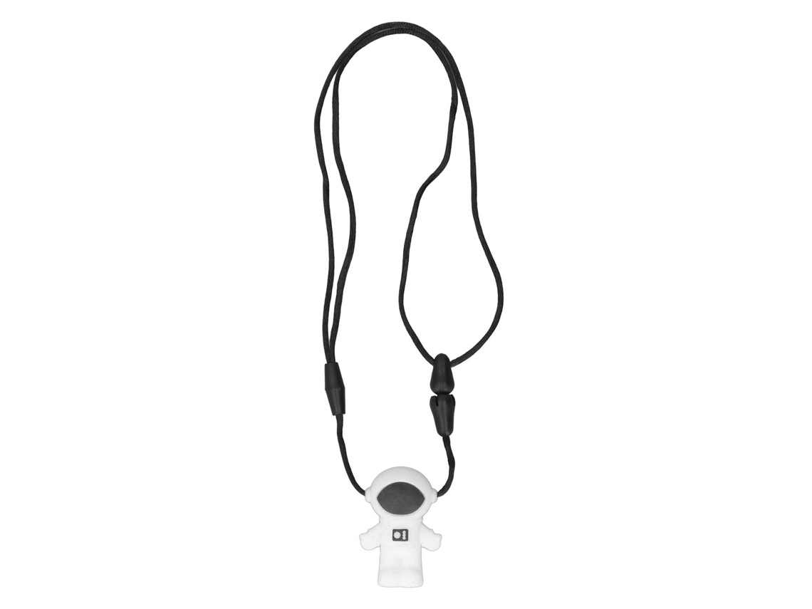Colgante De Silicona Con Forma De Astronauta Para La Dentición, Collar Masticable Para Bebés Y Niños Pequeños, Gris Claro.
