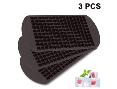 Mini bandejas de cubitos de hielo de silicona 3 uds. 160 moldes pequeños para cubitos de hielo cubitos de hielo triturados de fácil liberación esti...