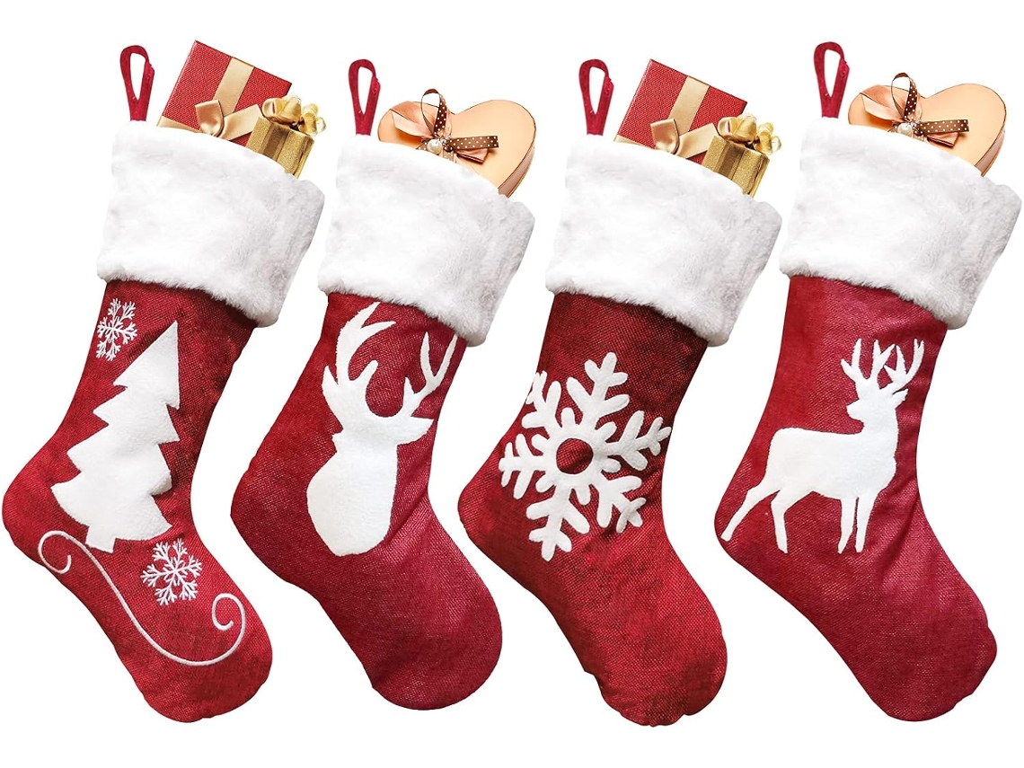 Medias navideñas, juego de 4 piezas RNEMITERY
