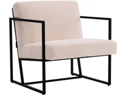 Sillón de Metal Kennedy Con Tela Bouclette 73. 5 X 75.5 X 81 Cm Crema PALOZI HOME