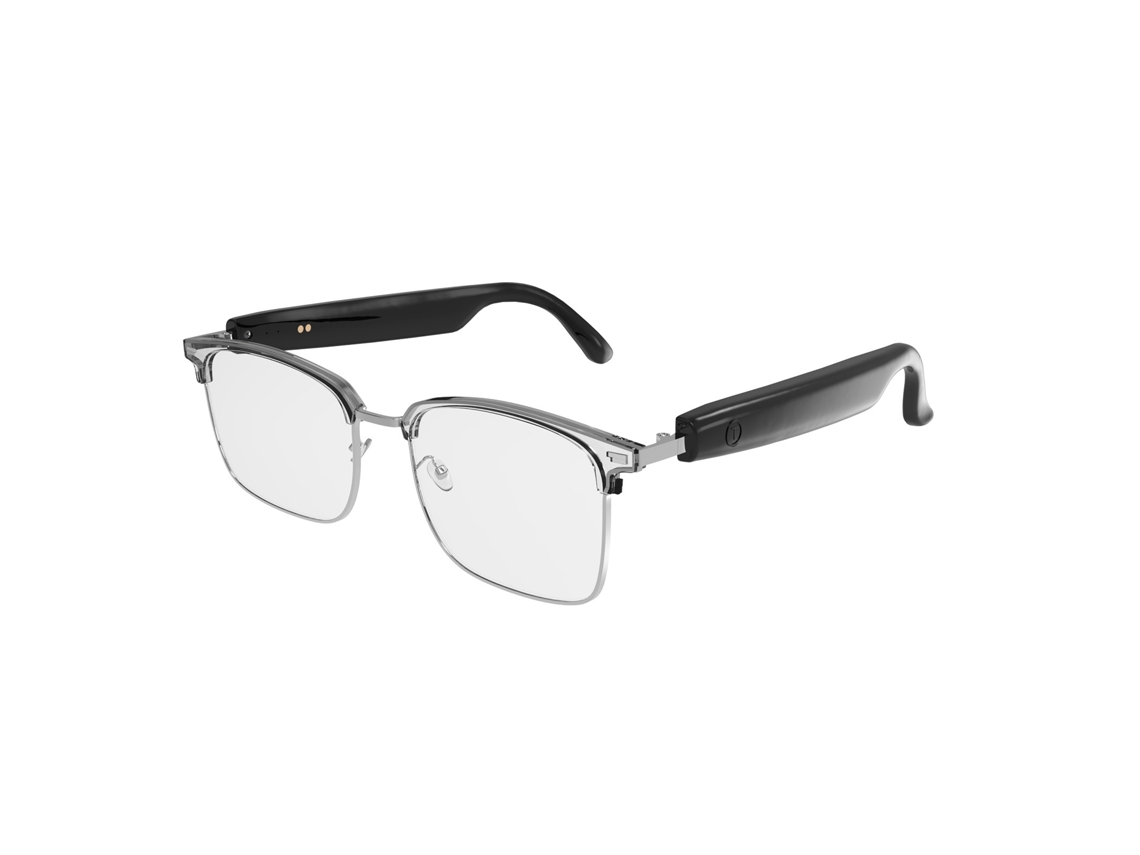 Gafas inteligentes Chrui Gs13, auriculares Bluetooth inteligentes con llamadas táctiles y cambio de color (negro plateado)