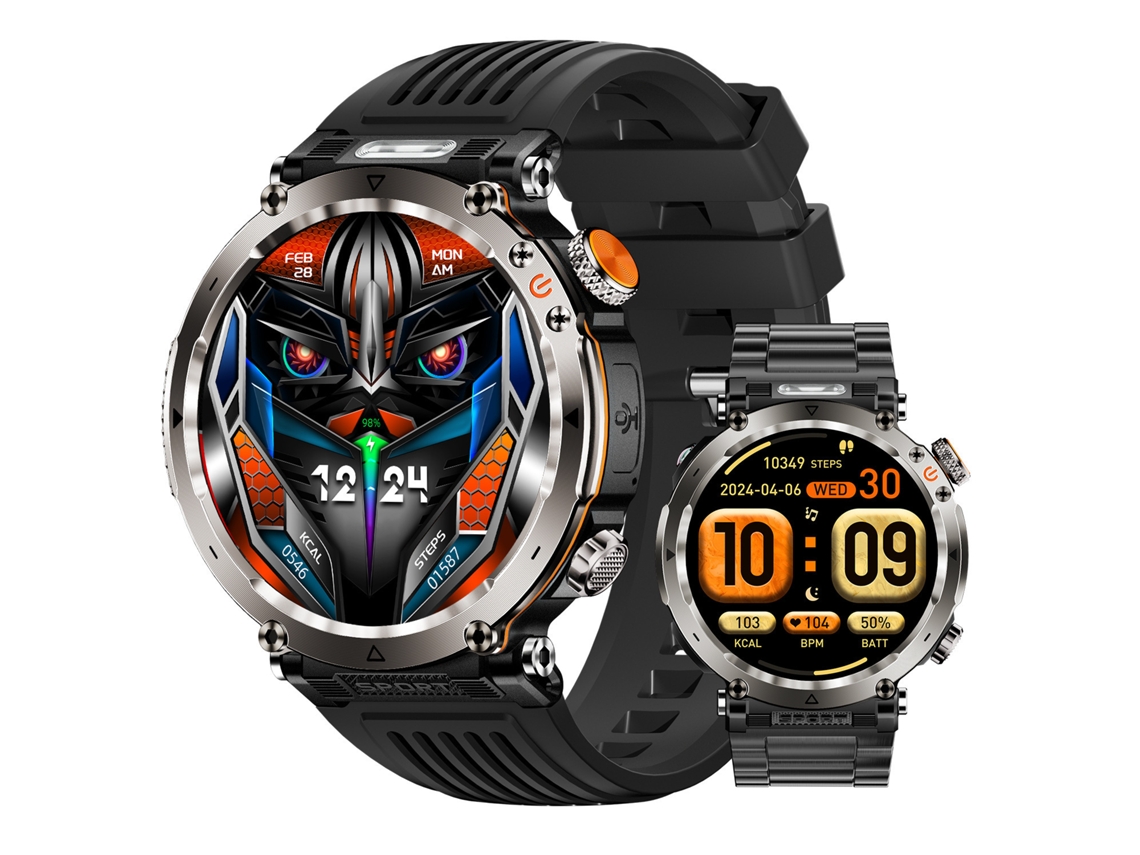 Reloj inteligente HT30, resistente al agua, Bluetooth 1.7, pantalla grande, monitor de frecuencia cardíaca e indicador de oxígeno en sangre con LED (verde)