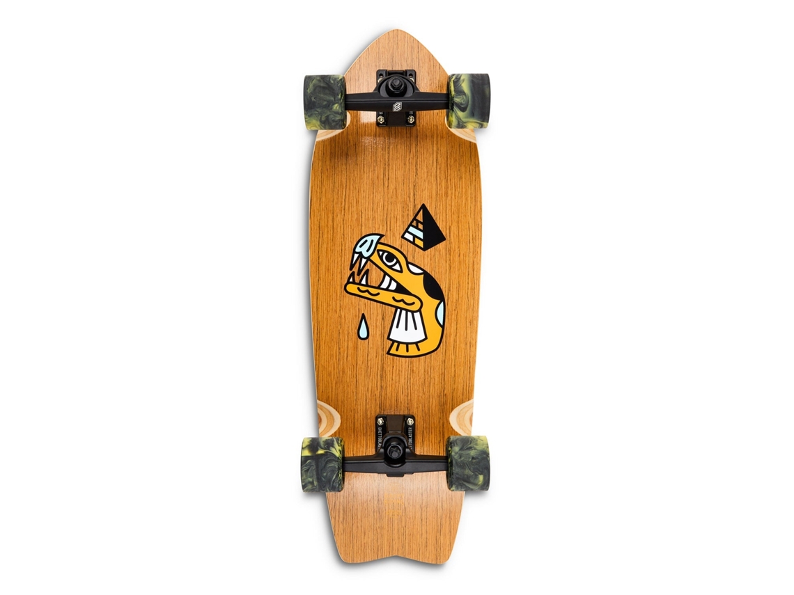 Skateboard Ghettoblaster Surfskate Cabeza De Serpiente De Teca 30" 9.75"