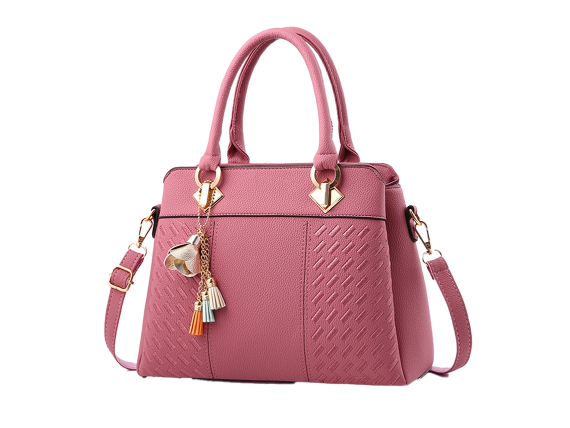 Bolso De Hombro Grande Y Moderno De Piel Sintética Para Mujer, Ideal Para El Trabajo Y Las Compras - Rojo