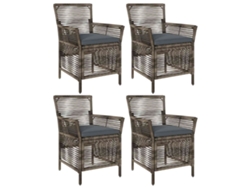 Maison Exclusive - Silla De Exterior 4 Pcs Gris Y Gris Oscuro Ratán Sintético