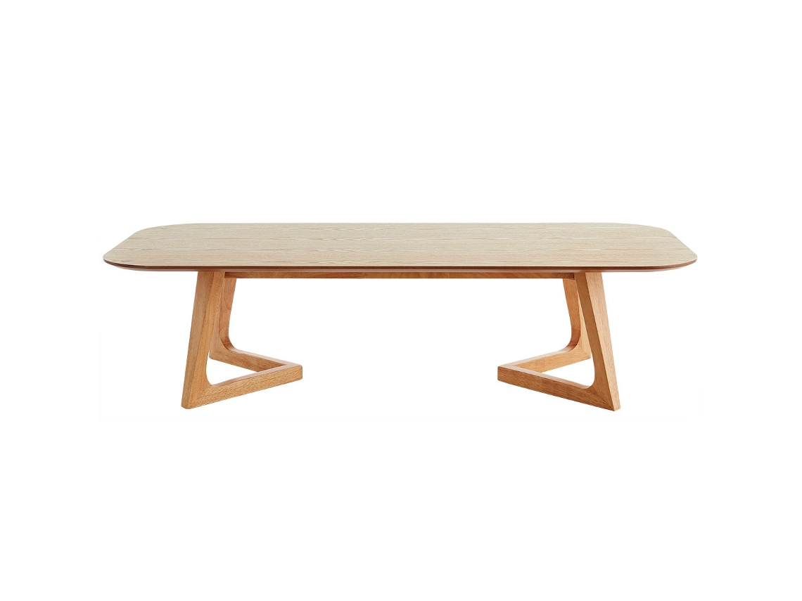 Mesa de Centro Rectangular Nórdica de Madera Clara 150 Cm Juke MILIBOO