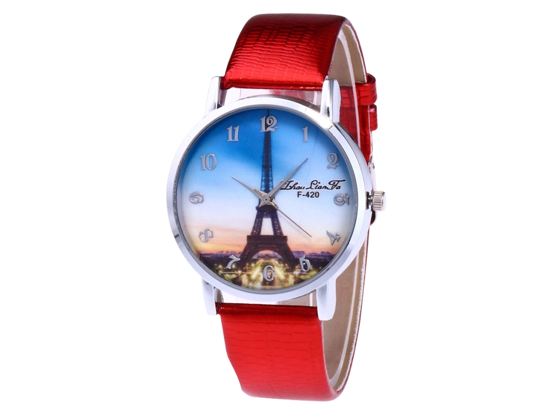 Reloj De Moda Zhoulianfa Con Correa De Piel Roja Con Estampado De Cocodrilo F-420x